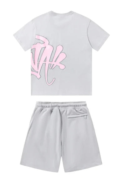"Graffiti" Short Set Grey/Pink