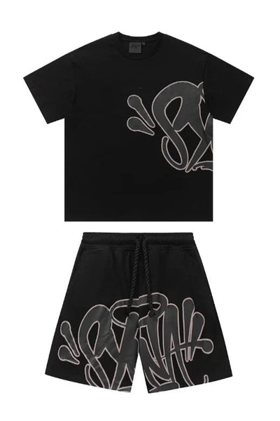 "Graffiti" Short Set Black